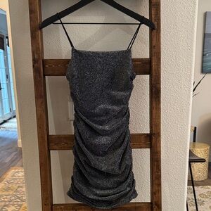 Elegant Black Ruched Dress